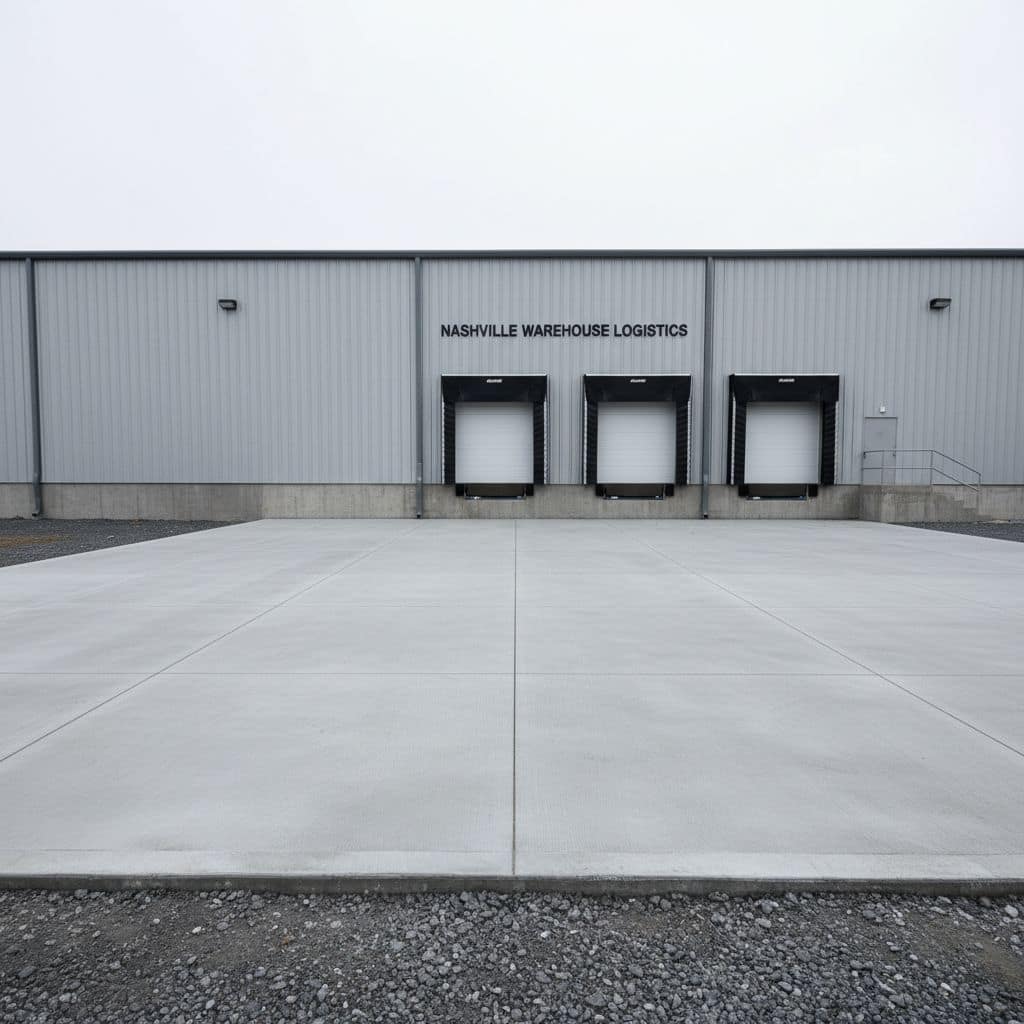 Commercial concrete slab finished by Pumas Concrete in Nashville, TN